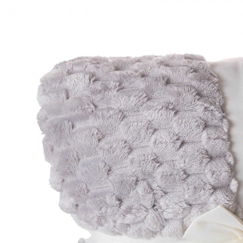 Manta Jacquard Amo Papinhos Cinza Claro 130X160cm