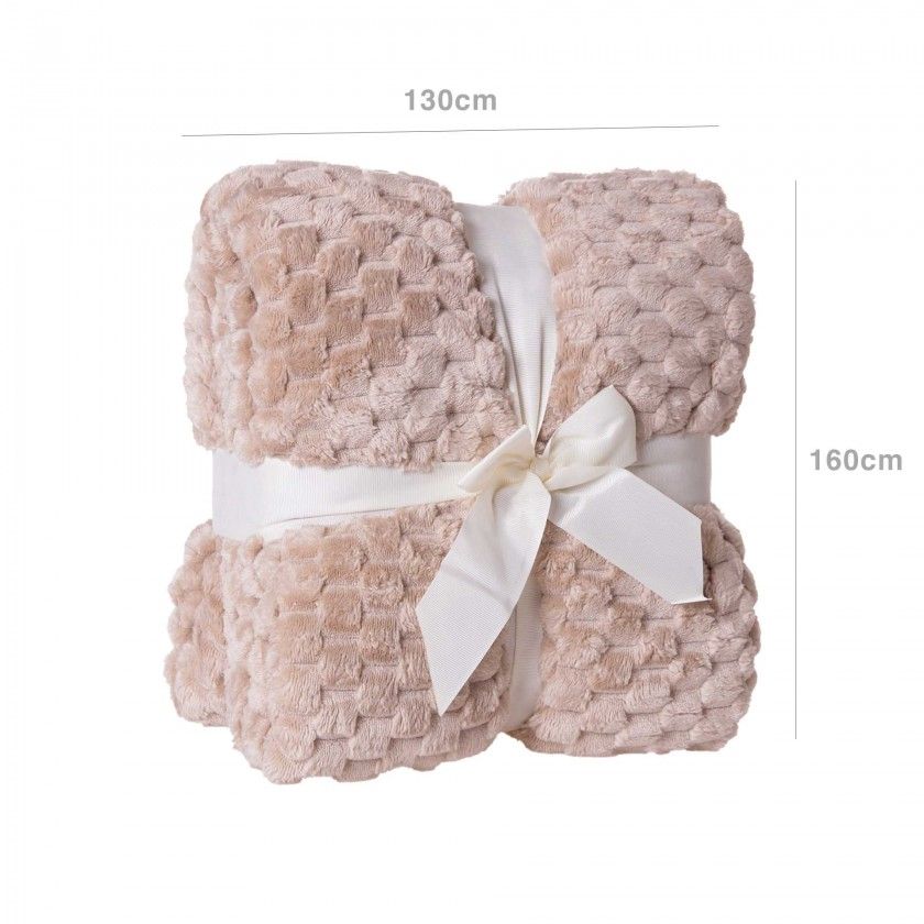 Manta Jacquard Amo Papinhos Bege Claro 130X160cm