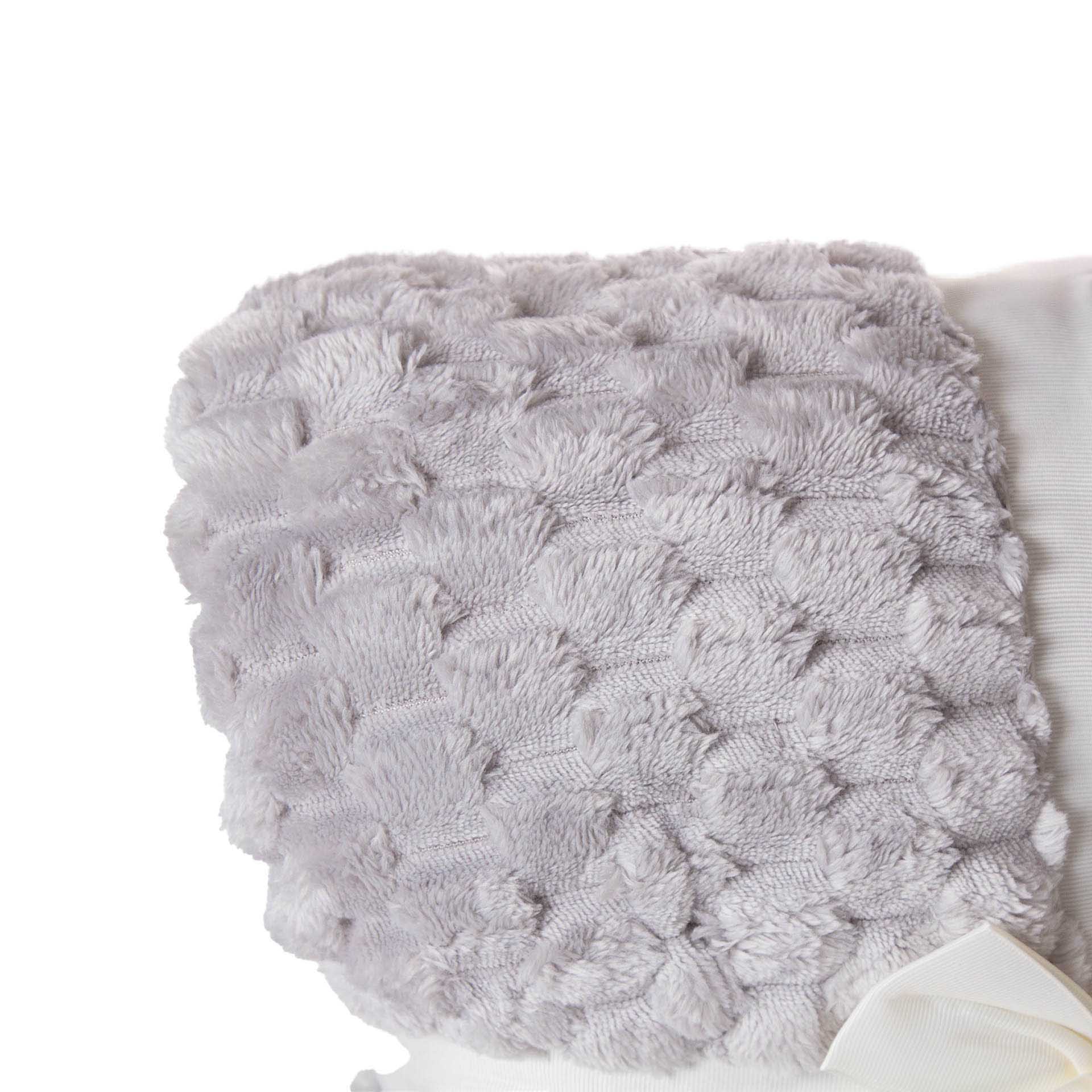 Manta Jacquard Amo Papinhos Cinza Claro 130X160cm