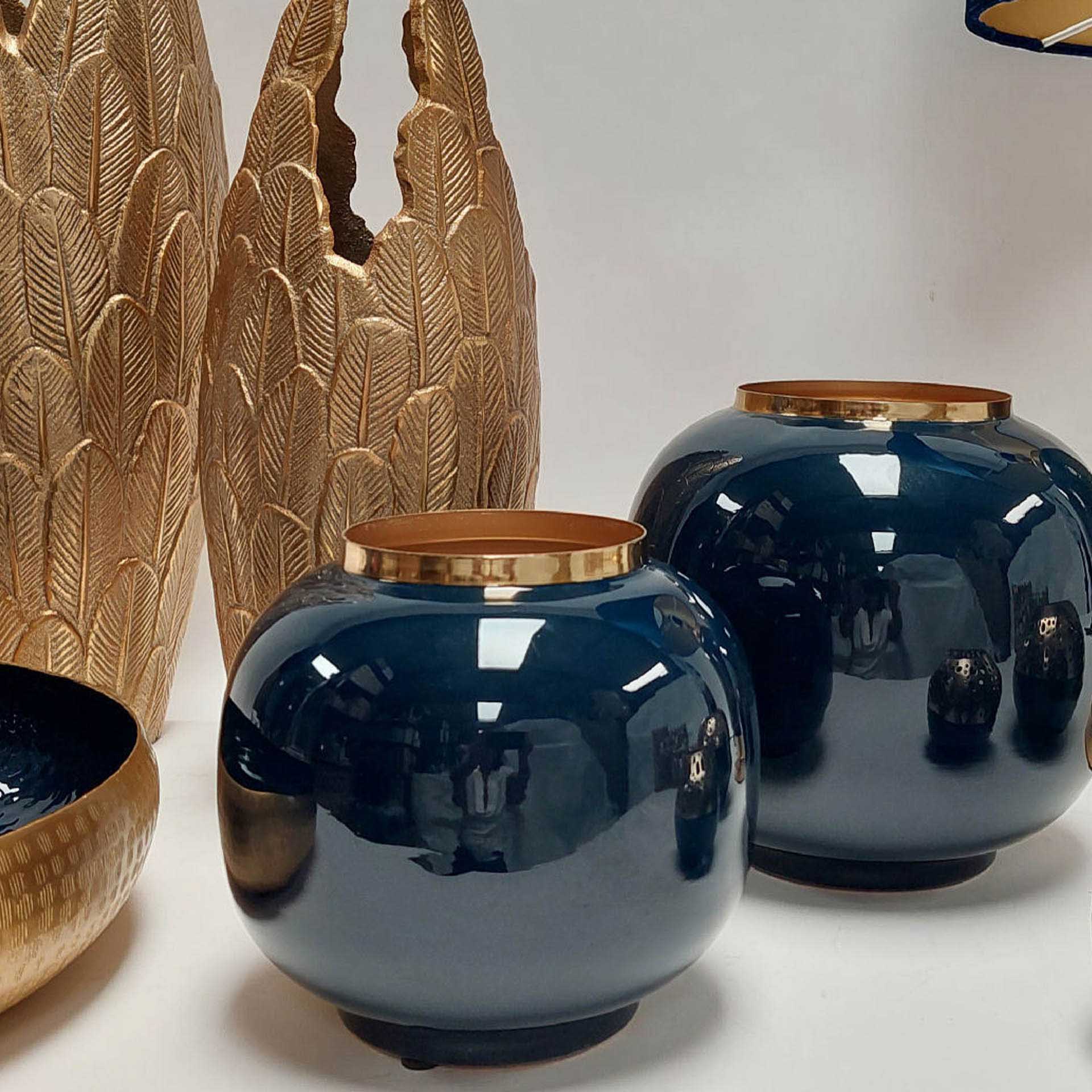 Jarra Redonda Azul 19X19X18CM