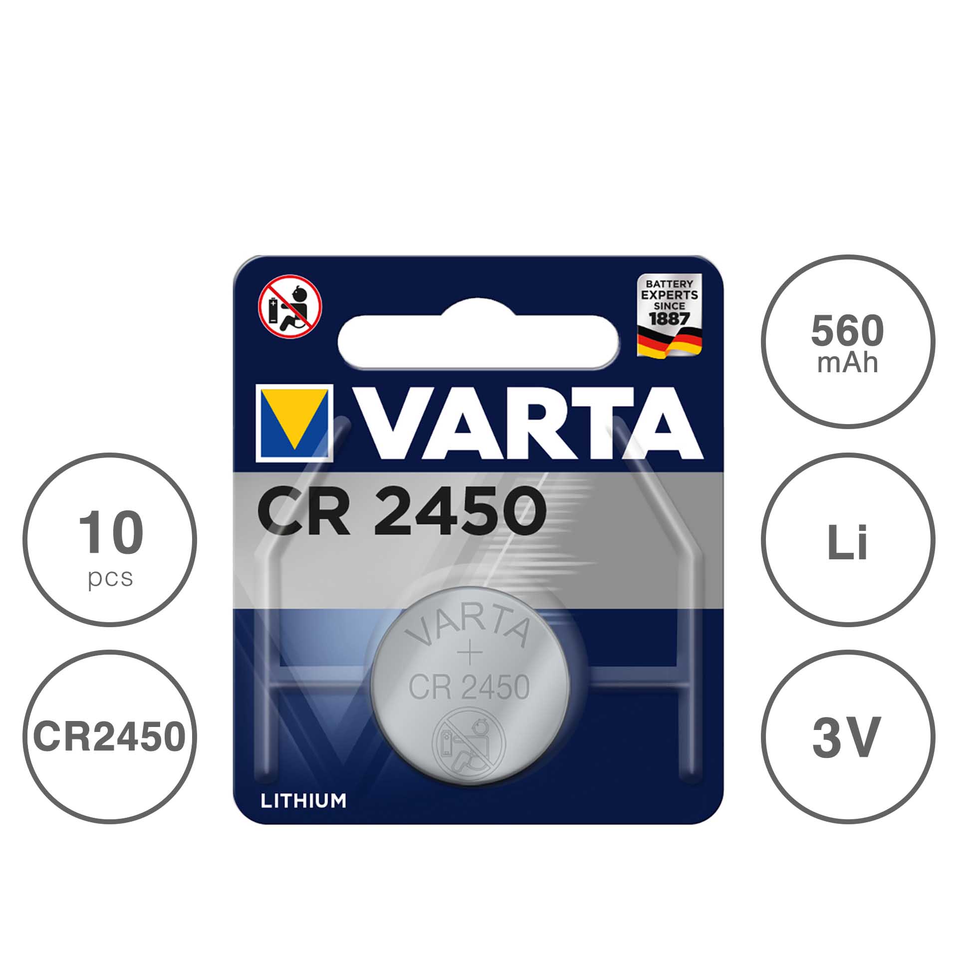 Pilha Varta Botão CR2450