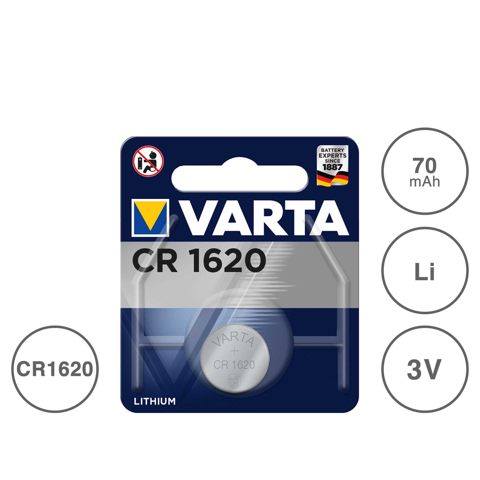 Pilha Varta Botão CR1620