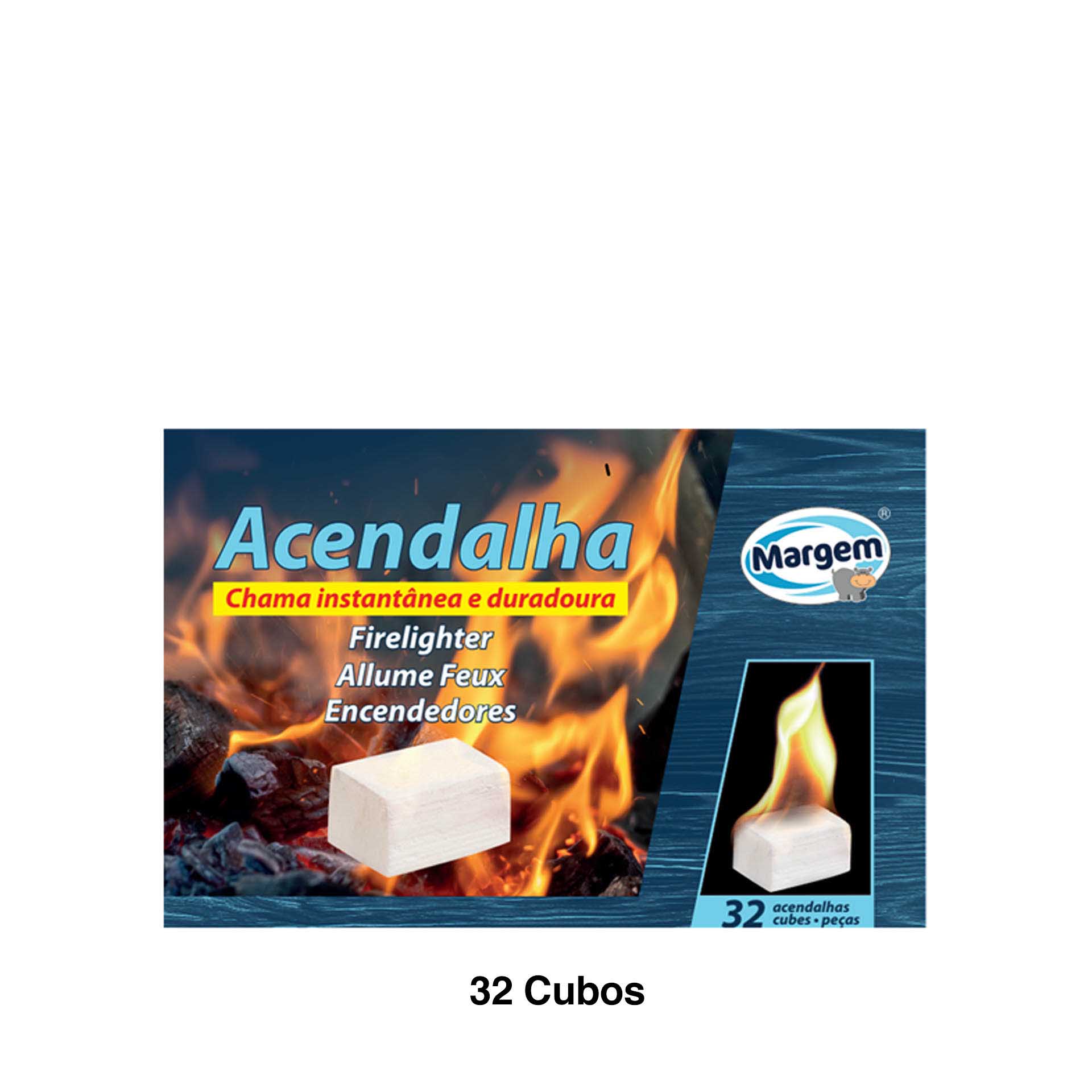 Acendalha Tradicional Branca 32 Cubos
