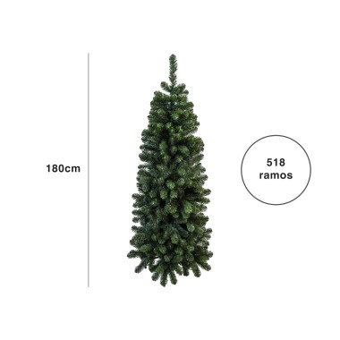 �rvore Natal Verde Slim 180CM 518 Ramos