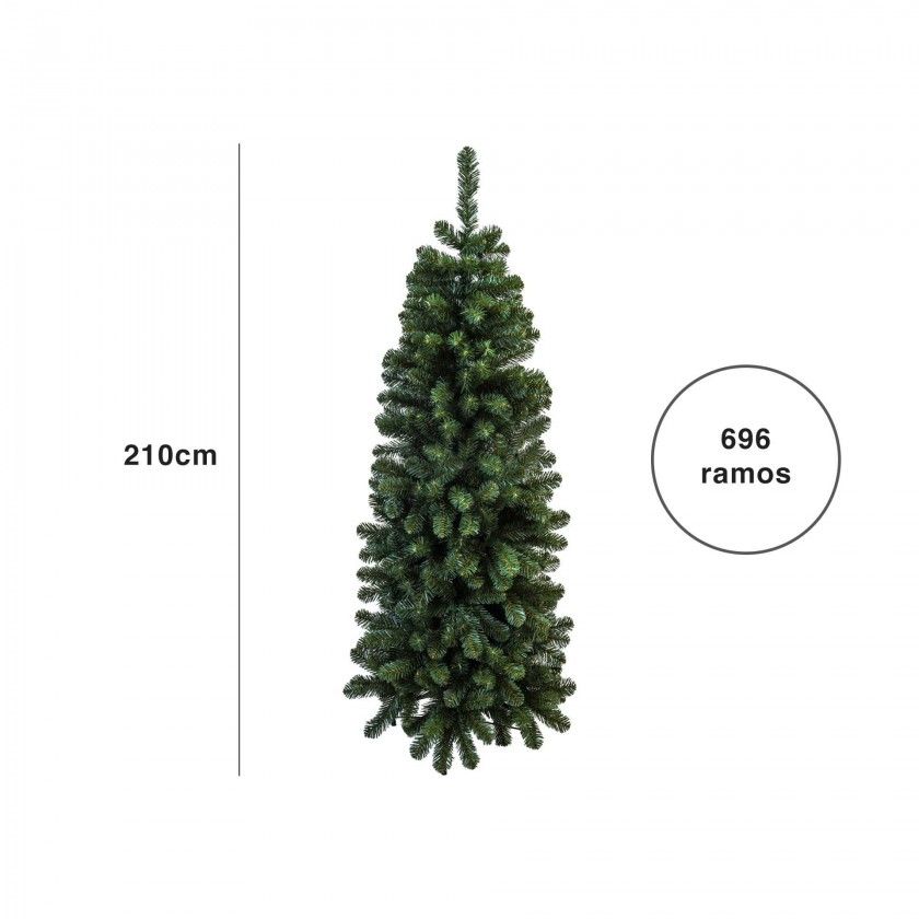Árvore Natal Verde Slim 210CM 696 Ramos Árvore Natal Verde Slim 210CM 696 Ramos