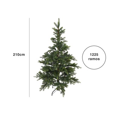 Árvore Natal Verde 210CM 1225 Ramos
