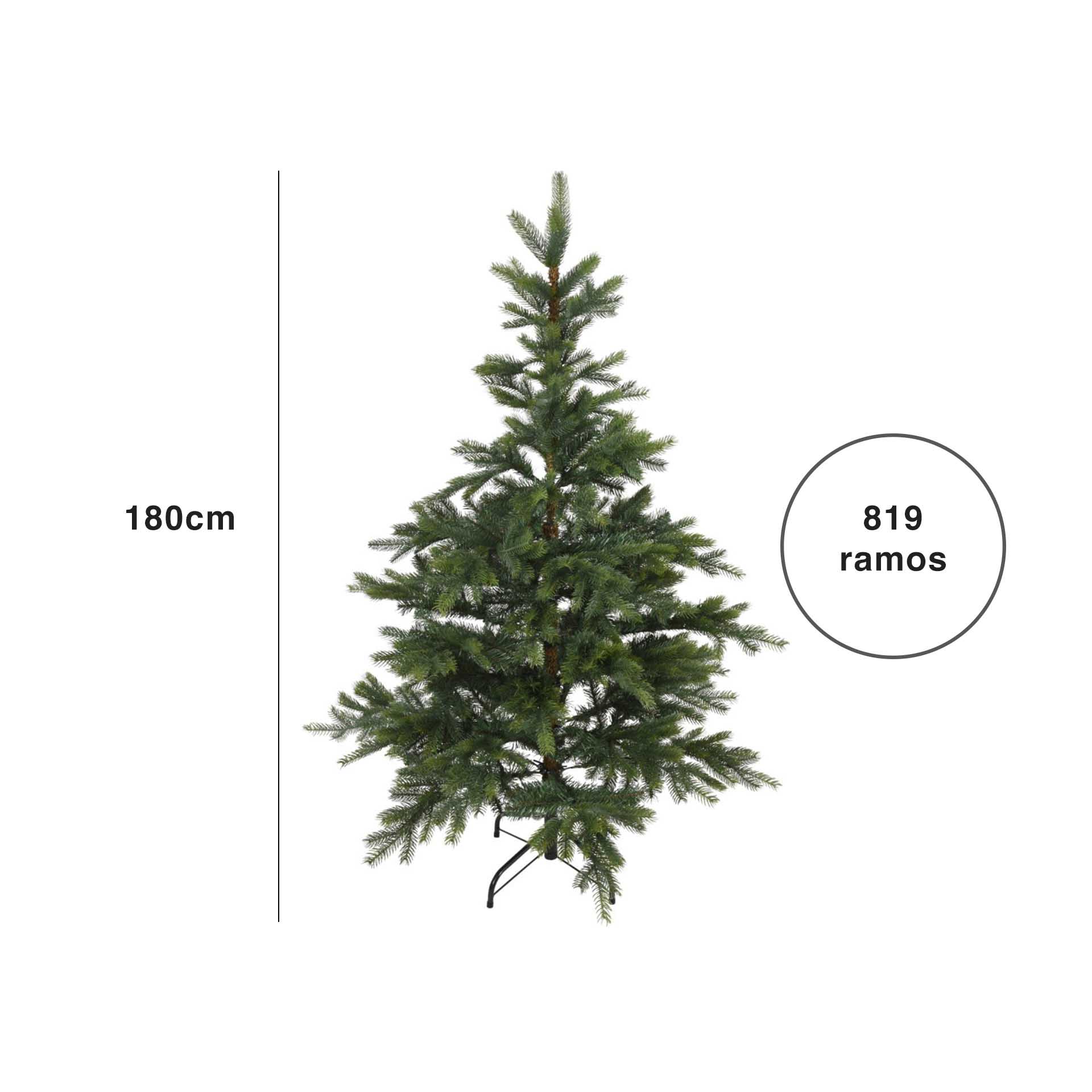 Árvore Natal Verde 180CM 819 Ramos