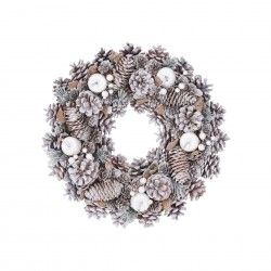 Coroa Natal Pinhas Branca 34CM