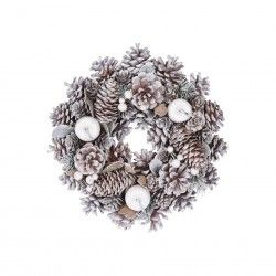 Coroa Natal Pinhas Branca 26CM