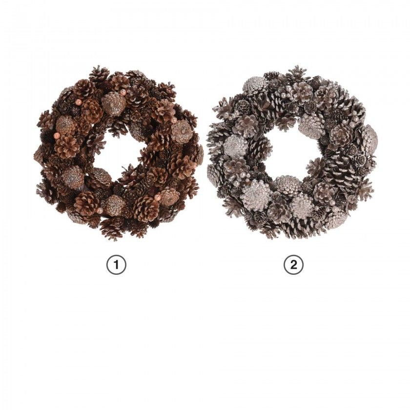 Coroa Natal Pinhas 34CM Coroa Natal Pinhas 34CM