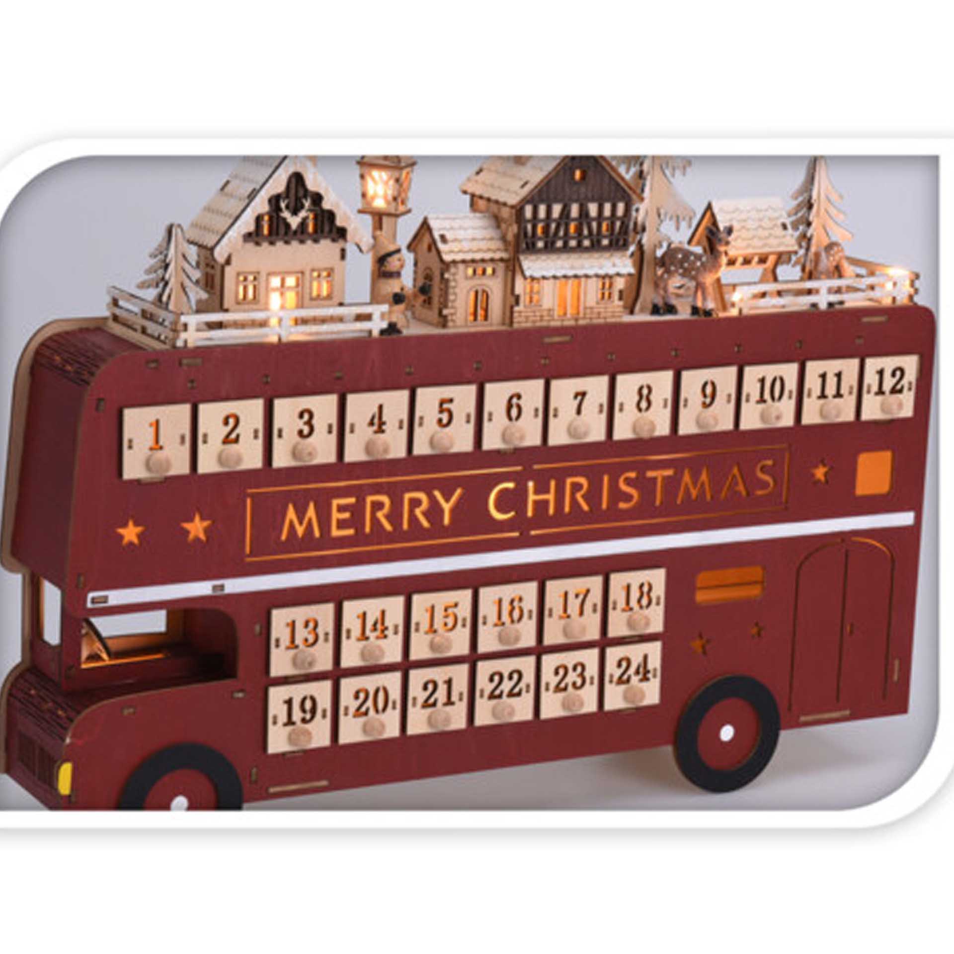 Autocarro Advento Led Vermelho 45X34CM