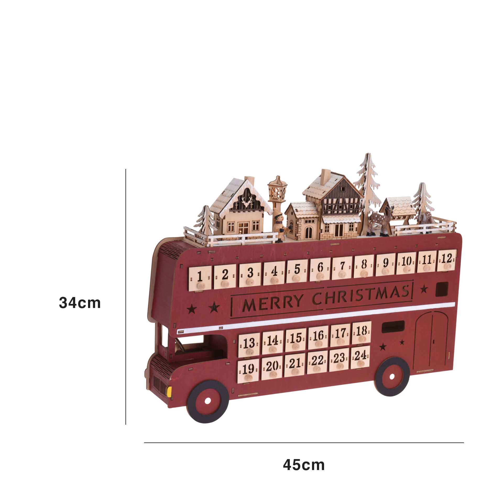 Autocarro Advento Led Vermelho 45X34CM