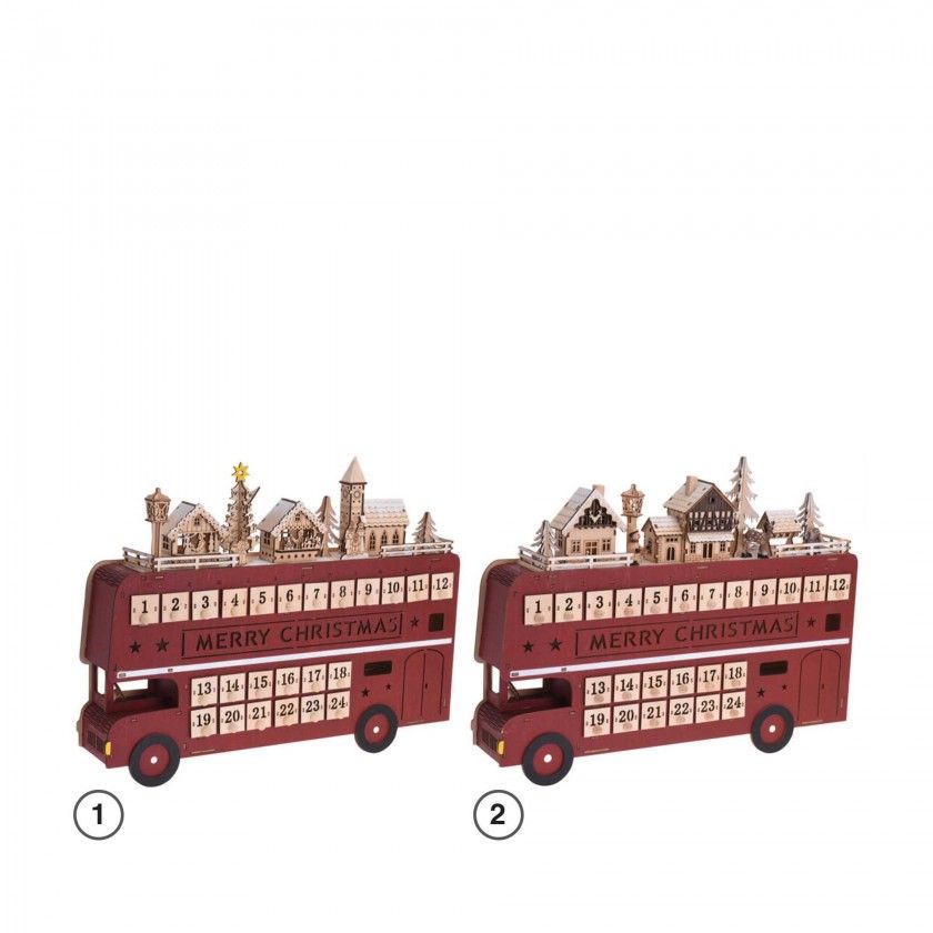 Autocarro Advento Led Vermelho 45X34CM Autocarro Advento Led Vermelho 45X34CM