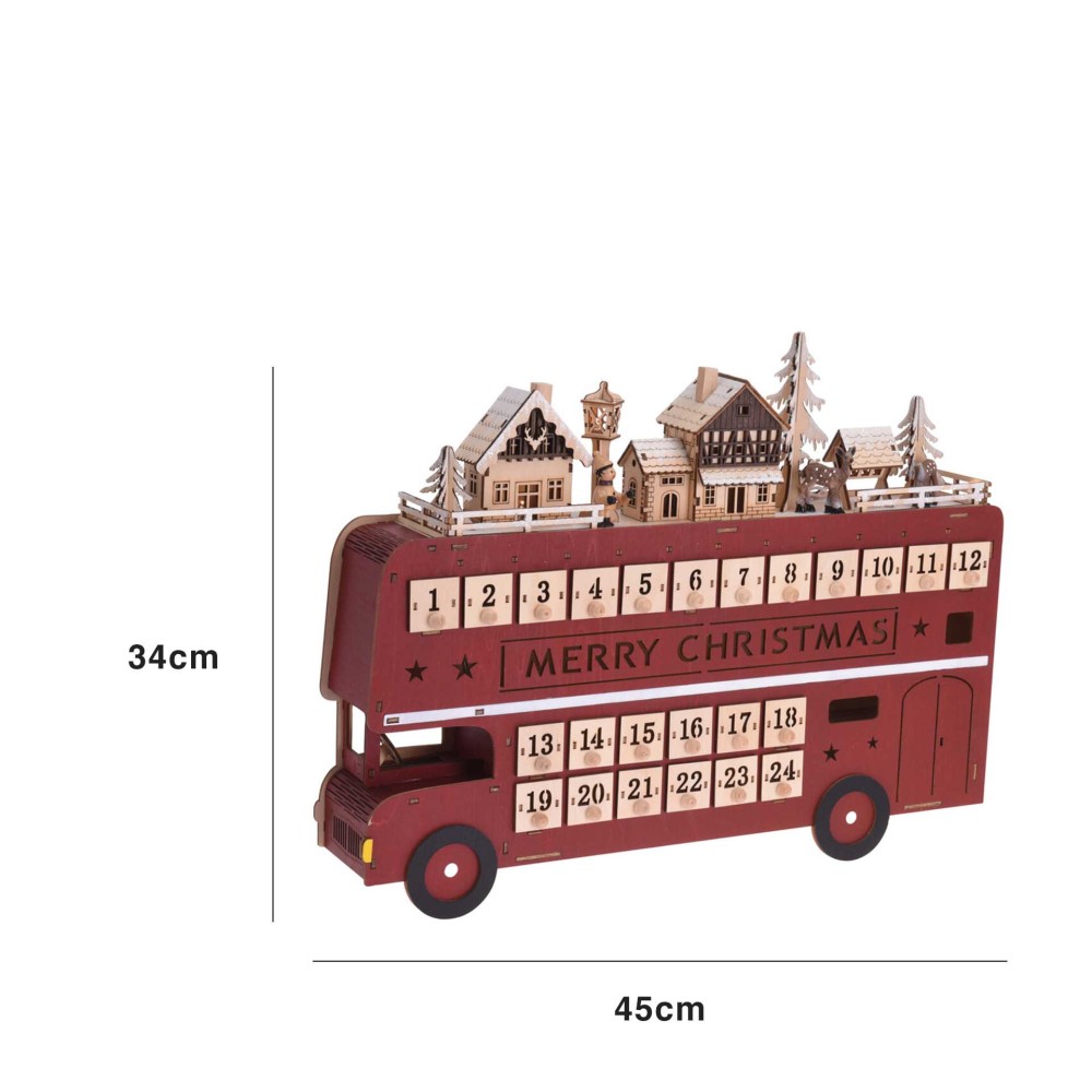 Autocarro Advento Led Vermelho 45X34CM