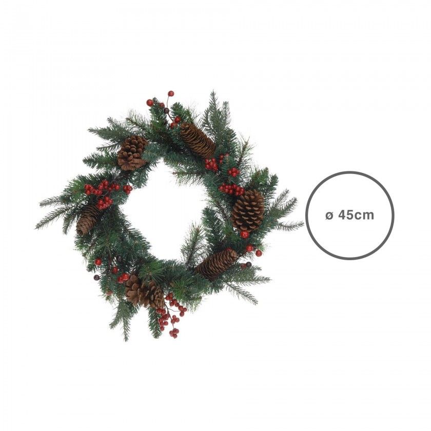 Coroa Natal Pinhas 45CM