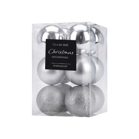 Bola Natal Prateada 6CM Pack 12 - Image product
