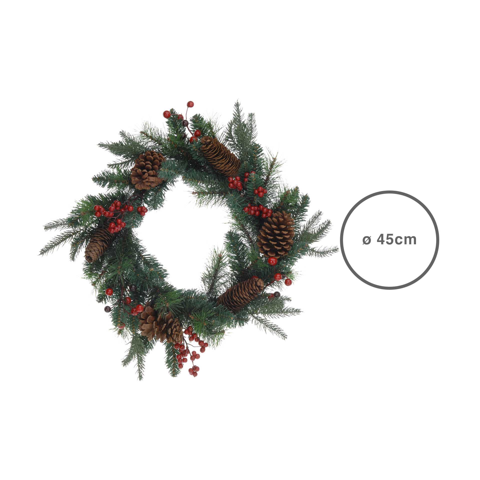 Coroa Natal Pinhas 45CM