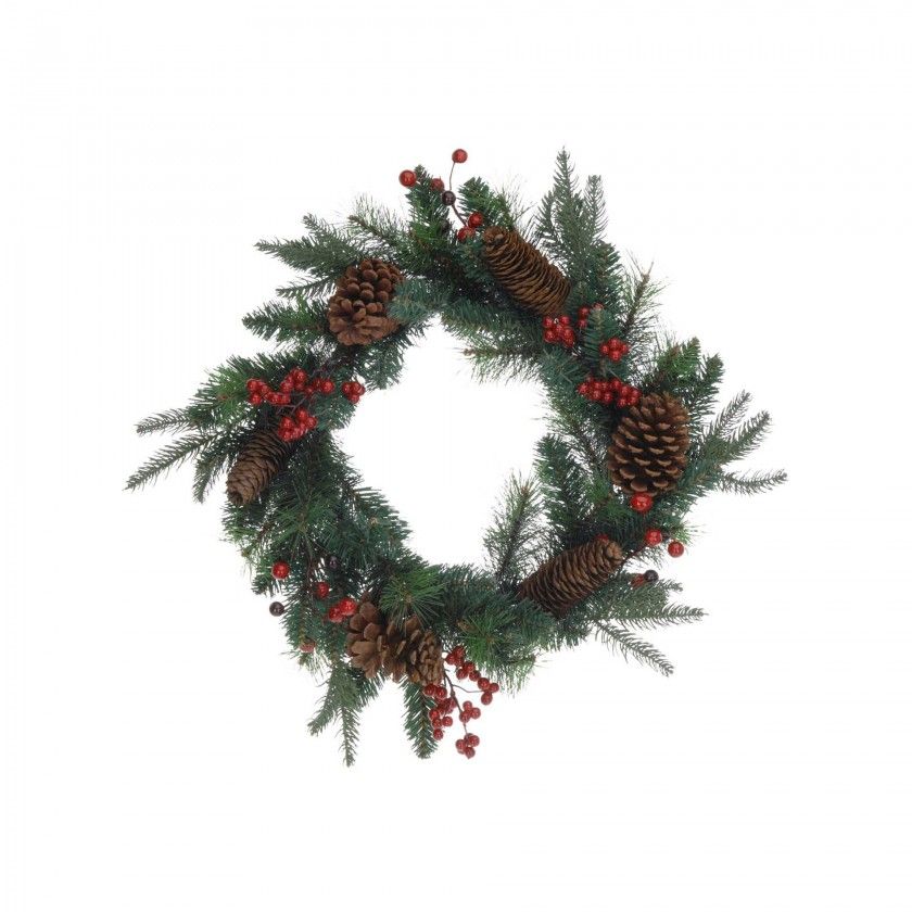 Coroa Natal Pinhas 45CM