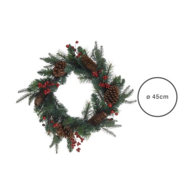 Coroa Natal Pinhas 45CM