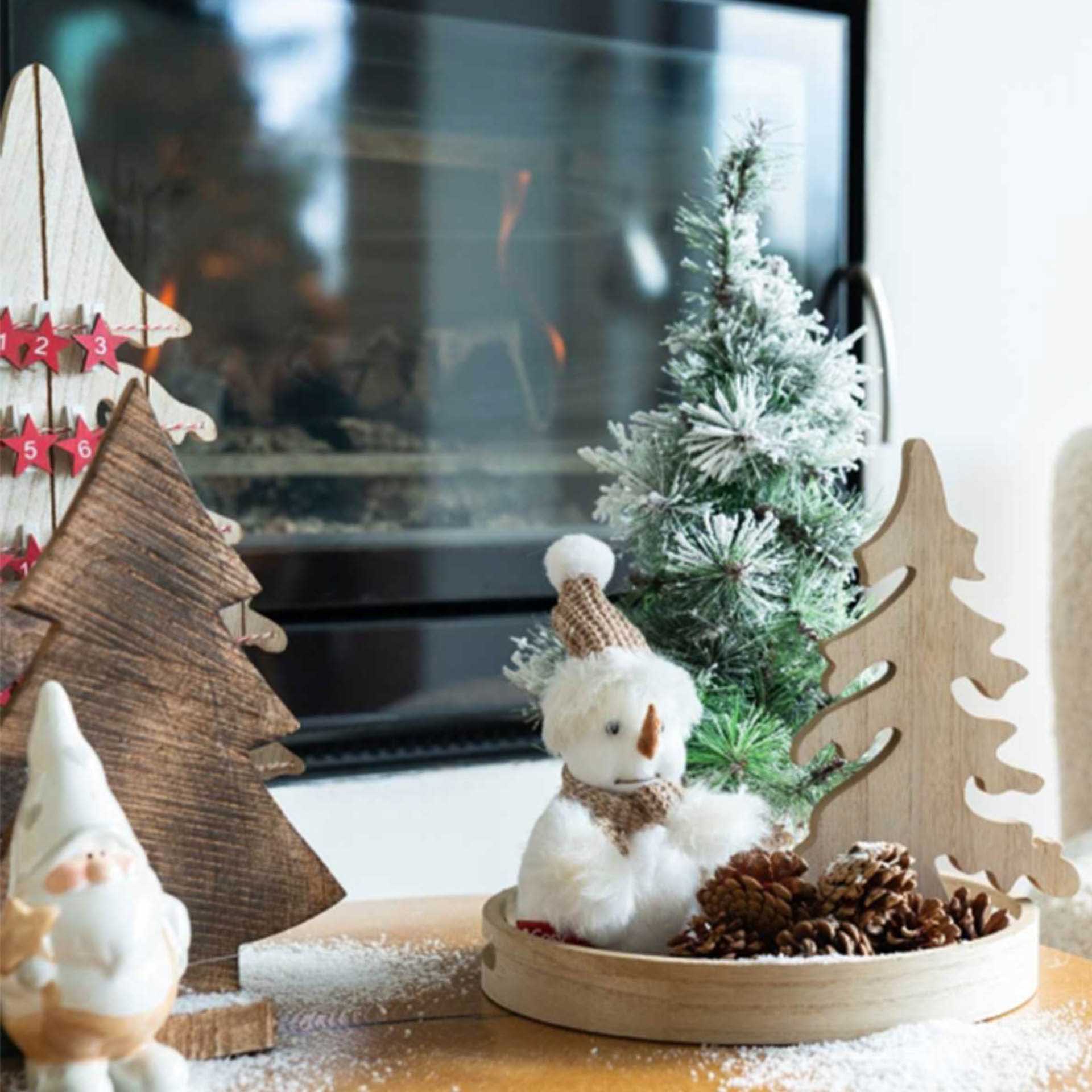 Árvore Natal Madeira Castanha 20X6X32CM