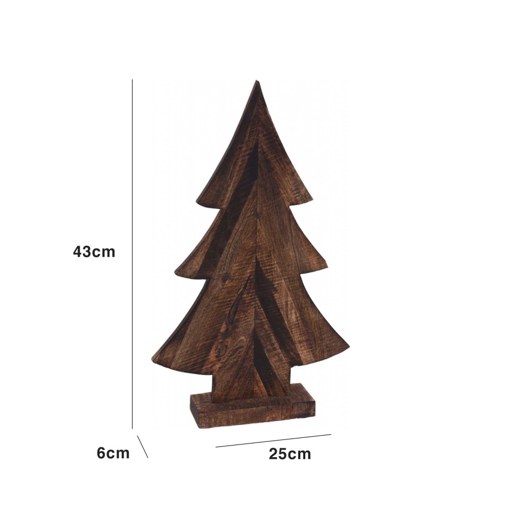 Árvore Natal Madeira Castanha 43X6X25CM