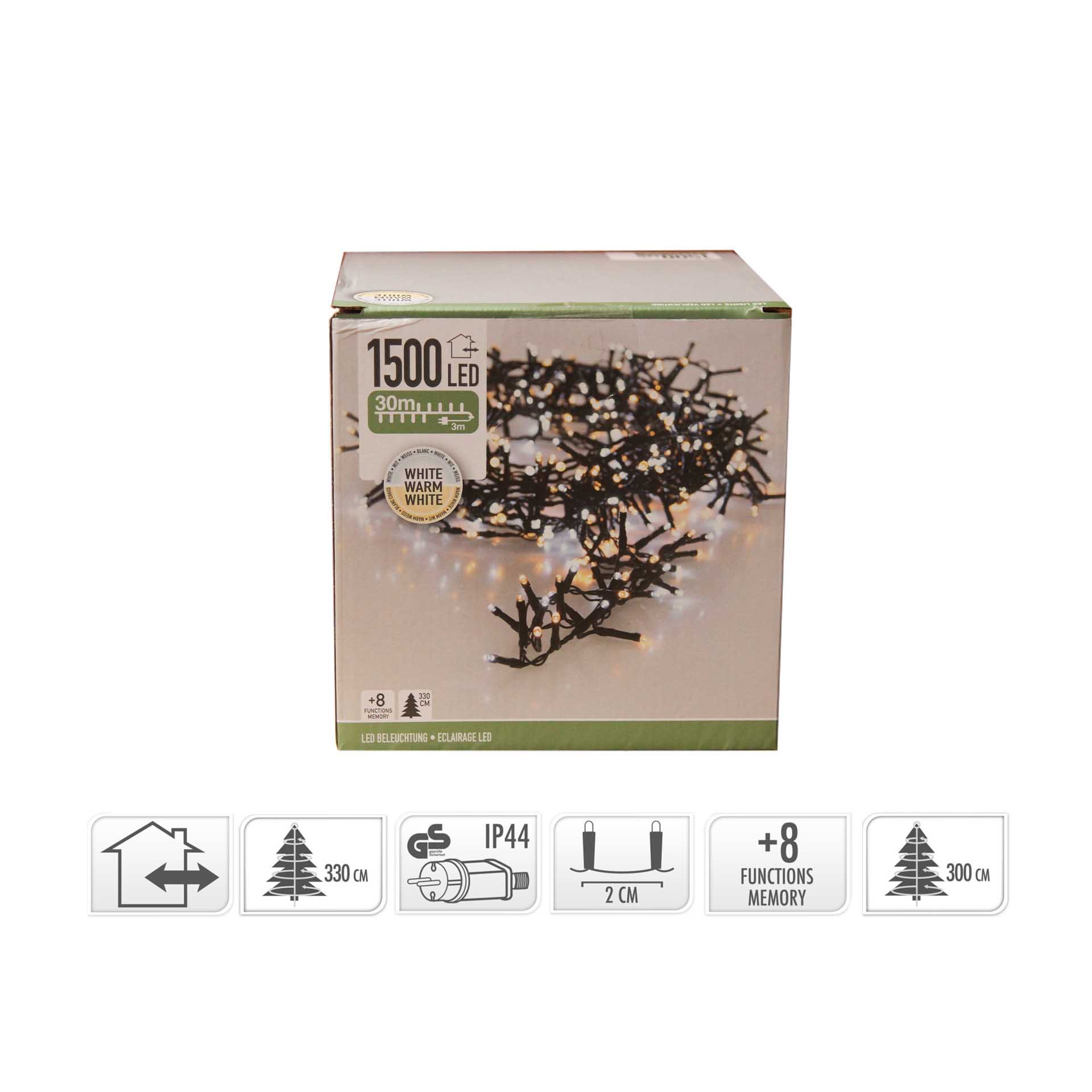 Grinalda 1500 Leds Luz Quente e Fria 30M