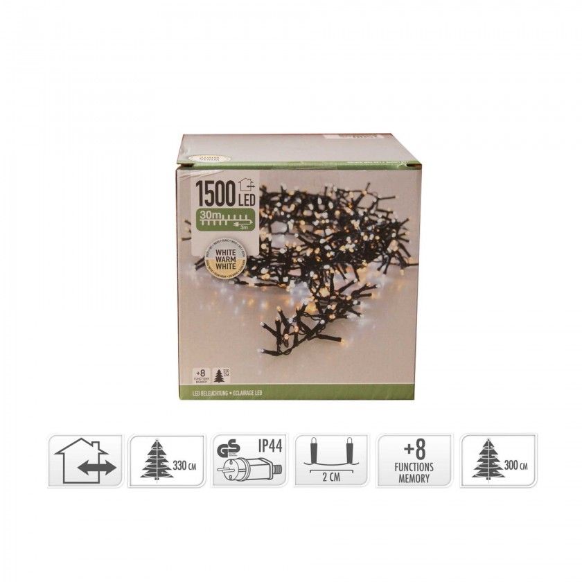 Grinalda 1500 Leds Luz Quente e Fria 30M Grinalda 1500 Leds Luz Quente e Fria 30M
