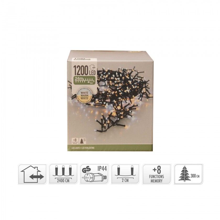 Grinalda 1200 Leds Luz Quente e Fria 24M Grinalda 1200 Leds Luz Quente e Fria 24M