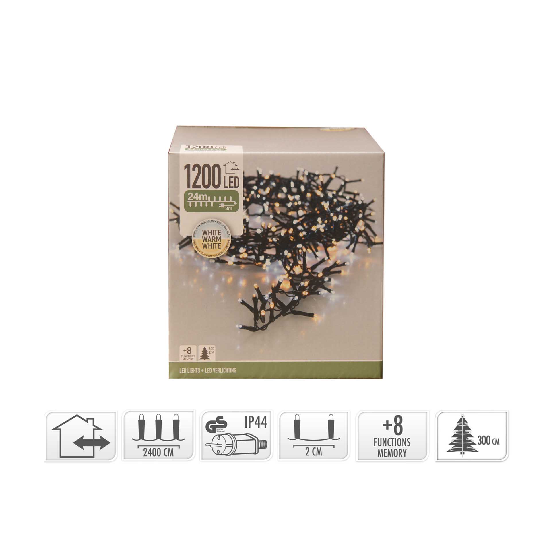 Grinalda 1200 Leds Luz Quente e Fria 24M