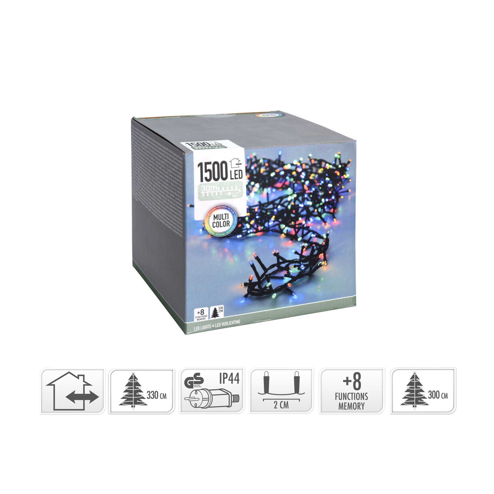 Grinalda 1500 Leds Luz Multicor 30M