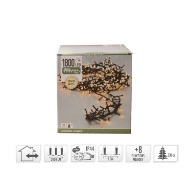 Grinalda 1800 Leds Luz Multicor 36M