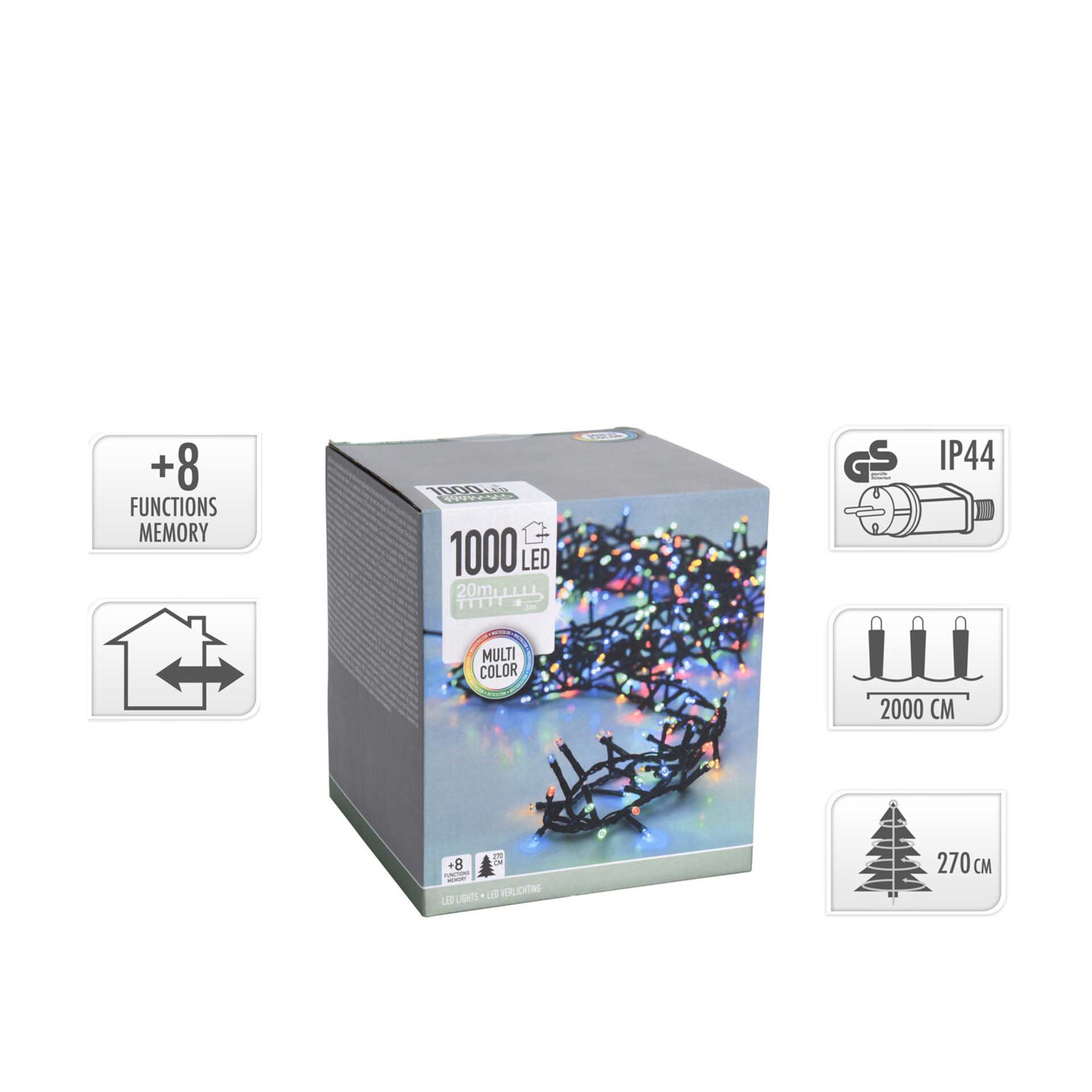 Grinalda 1000 Leds Luz Multicor 20M