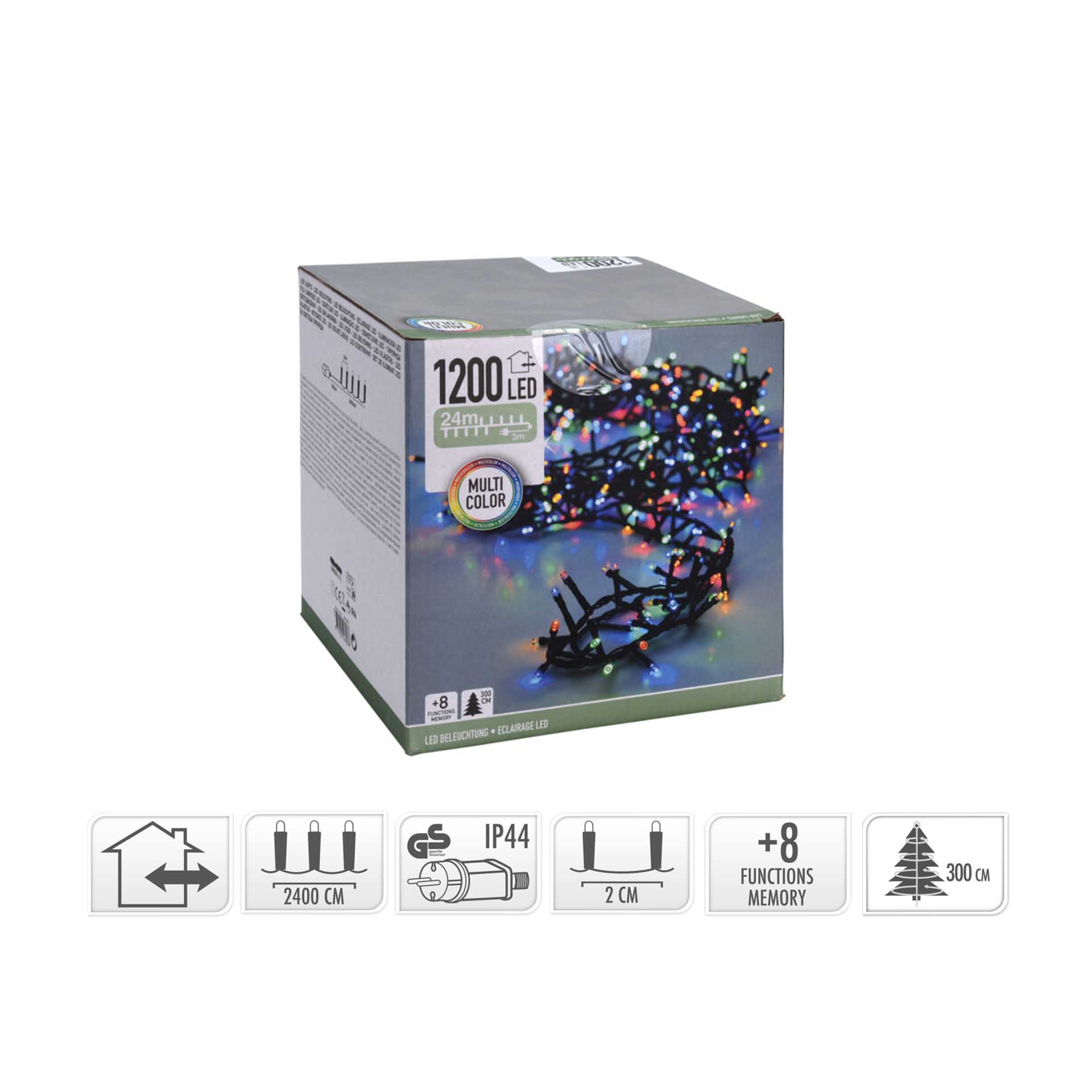Grinalda 1200 Leds Luz Multicor 24M