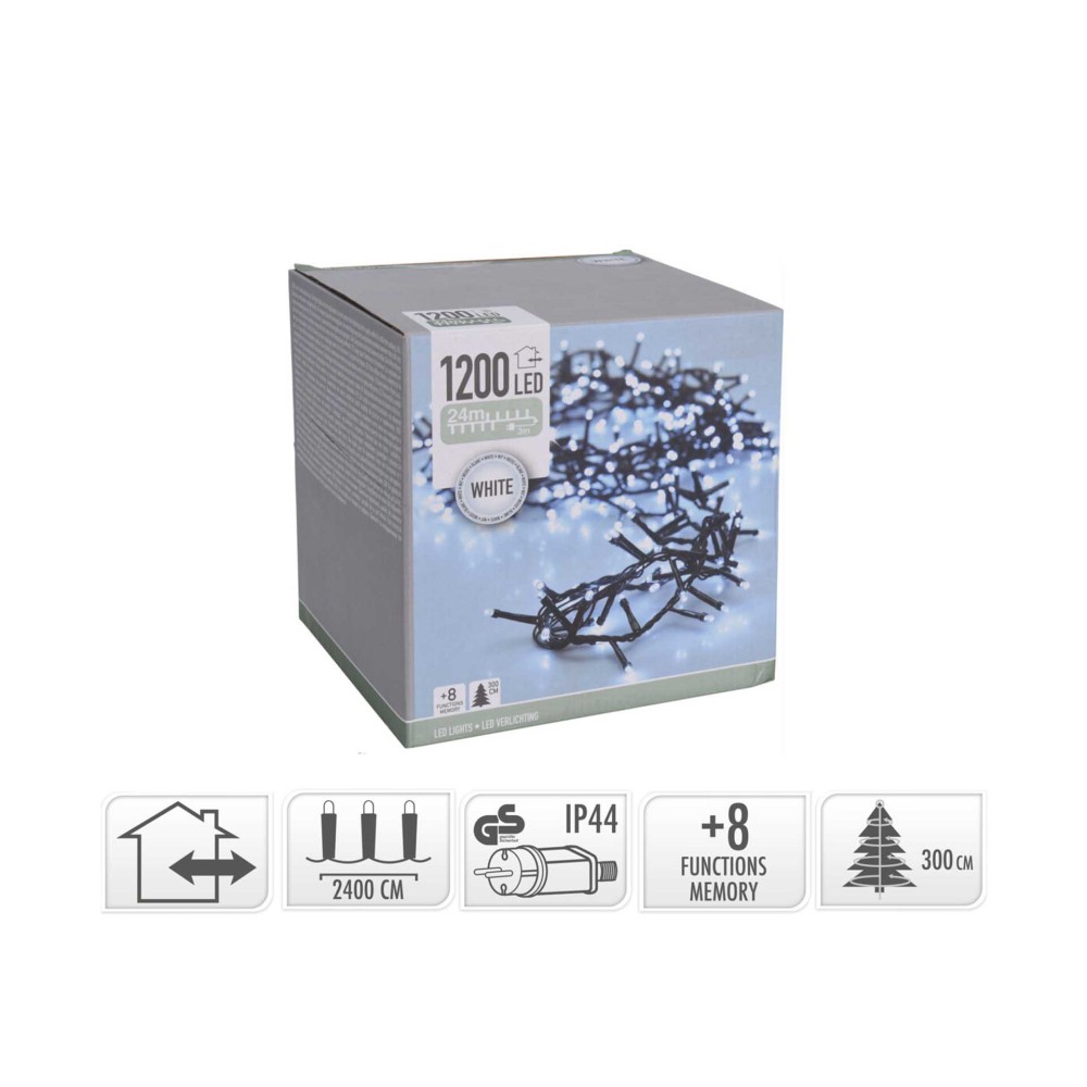 Grinalda 1200 Leds Luz Fria 24M
