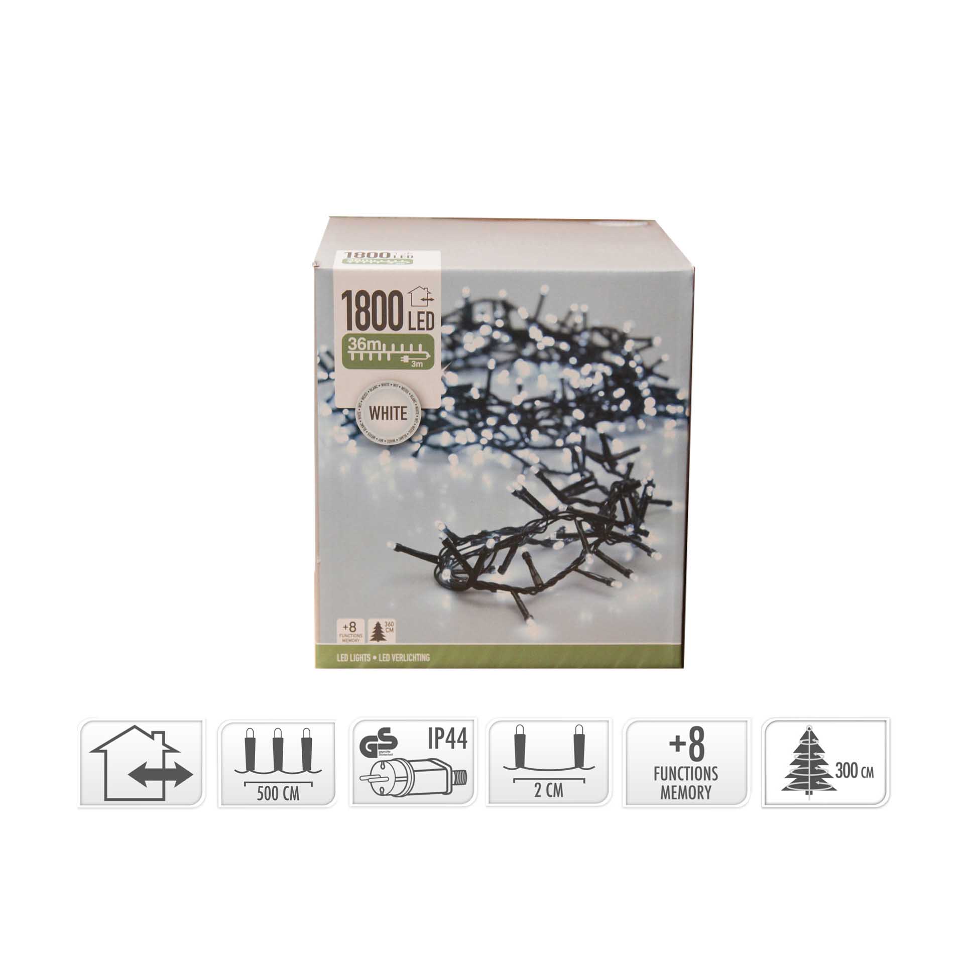 Grinalda 1800 Leds Luz Fria