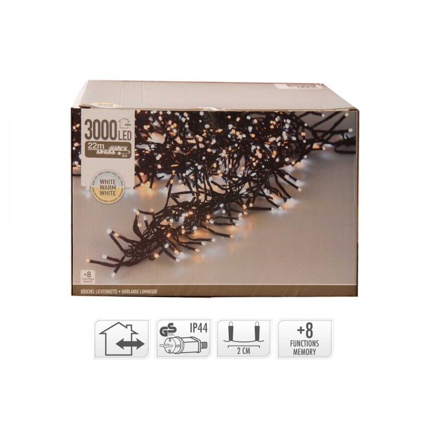 Grinalda 3000 Leds Luz Quente e Fria 22M