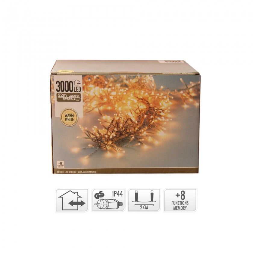 Grinalda 3000 Leds Luz Quente 22M Grinalda 3000 Leds Luz Quente 22M