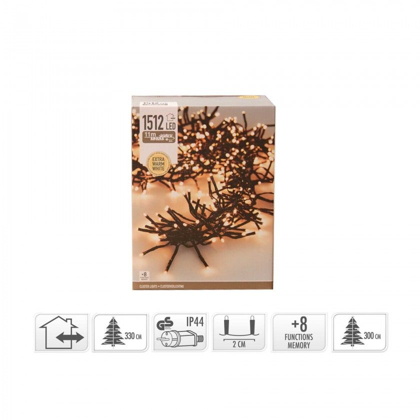 Grinalda 1512 Leds Luz Quente 10.5M