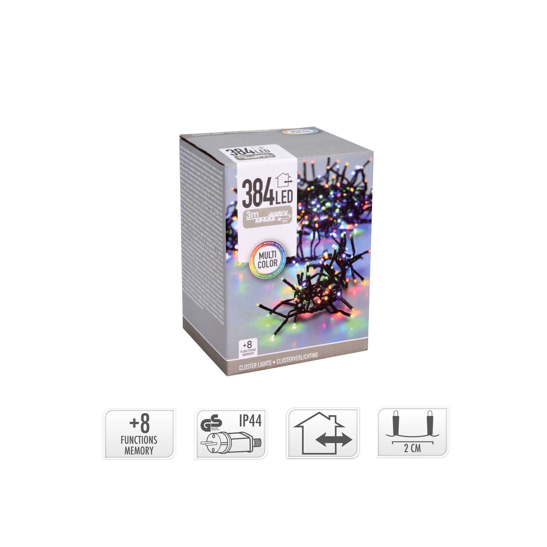 Grinalda 384 Leds Luz Multicor 3M