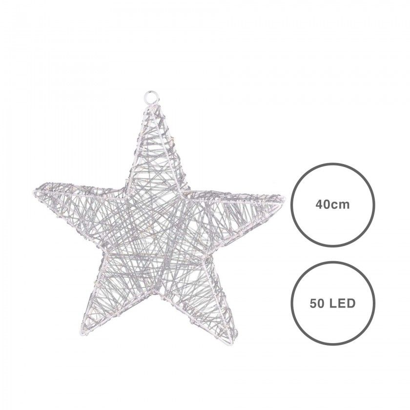 Estrela Acrilica Luz Quente 50Led 40CM Estrela Acrilica Luz Quente 50Led 40CM