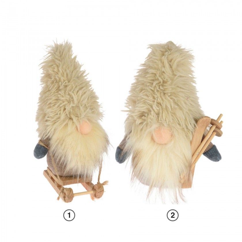 Figura Gnomo Led Bege 21CM