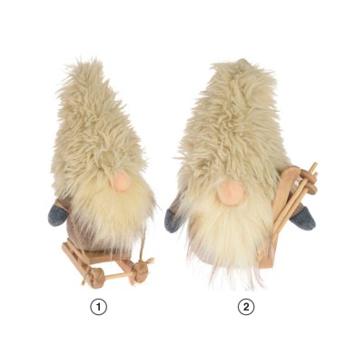 Figura Gnomo Led Bege 21CM