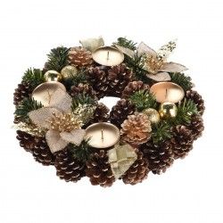 Coroa Natal Pinhas Dourada 28CM