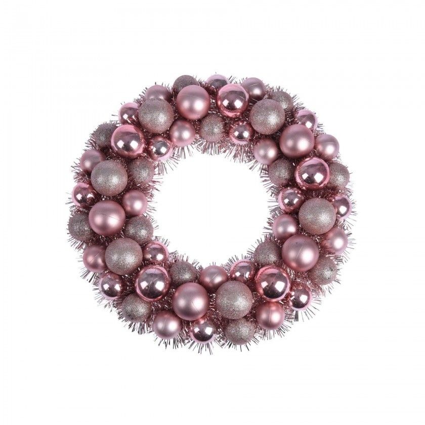 Coroa Natal Rosa 39CM Coroa Natal Rosa 39CM