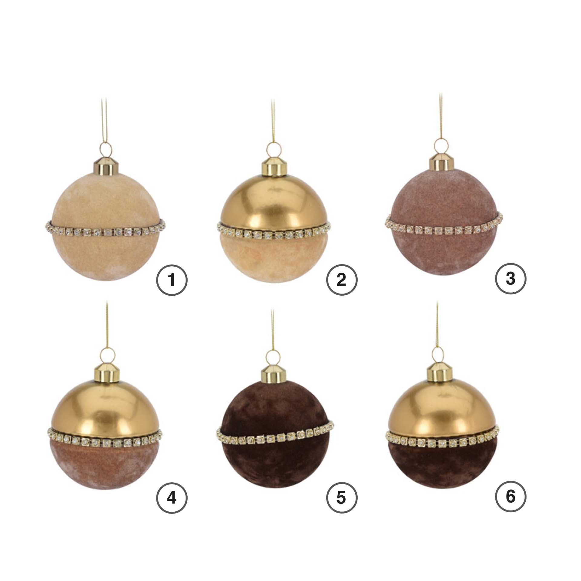 Bola Natal Metal e Veludo 8CM