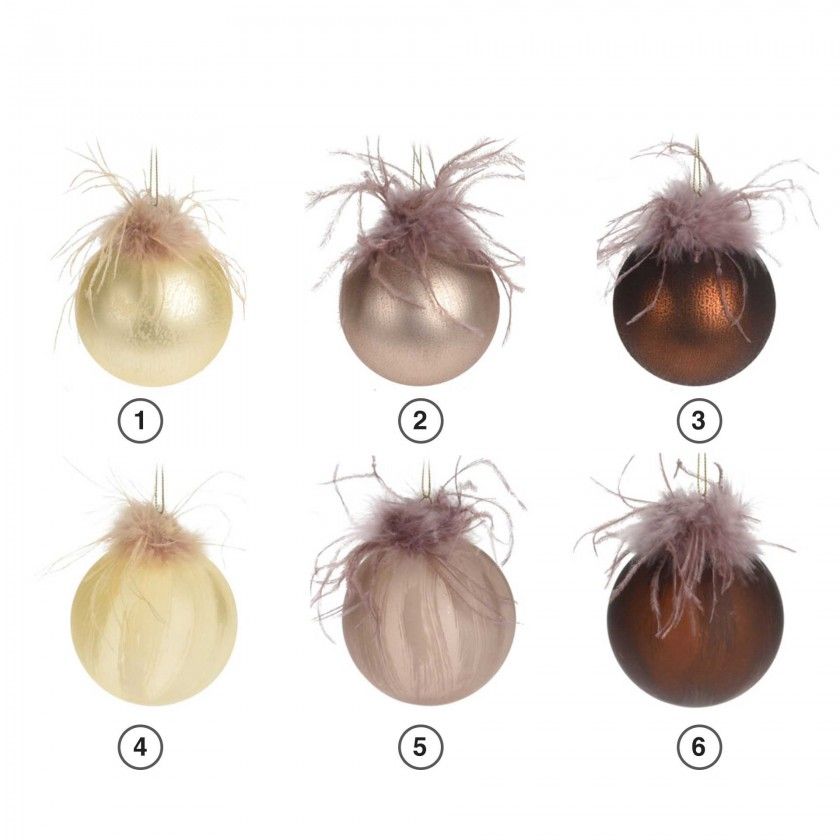 Bola Natal Plumas 8CM Bola Natal Plumas 8CM