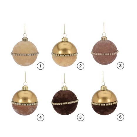 Bola Natal Metal e Veludo 8CM - Image product