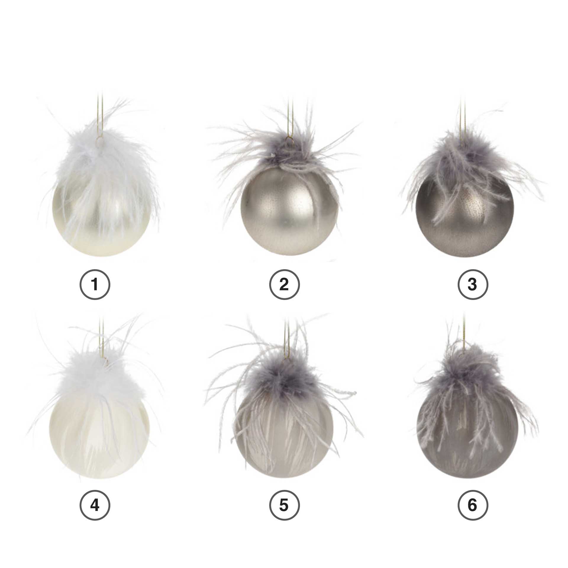Bola Natal Plumas 8CM