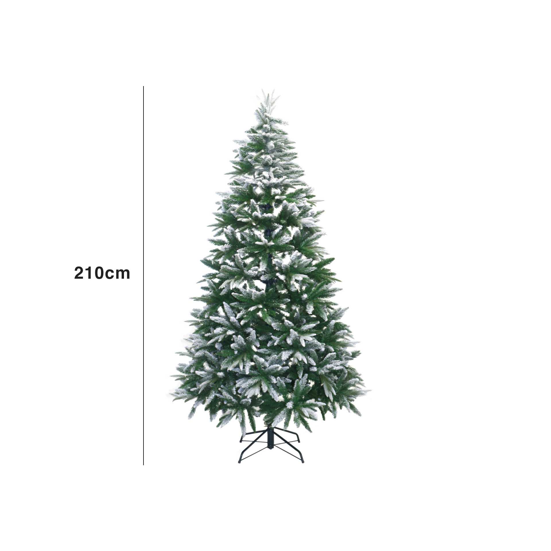 Árvore Natal Verde Com Neve 210CM