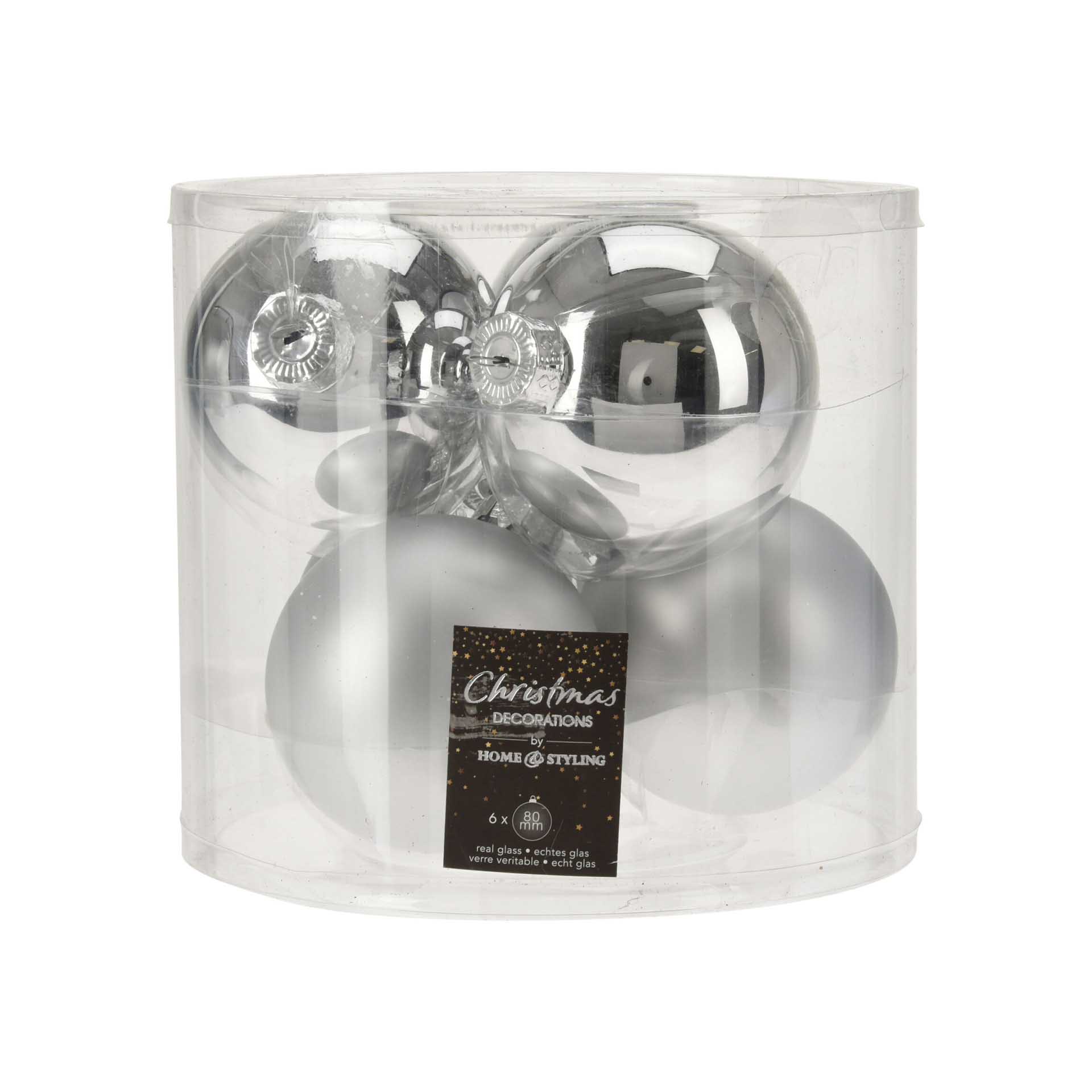 Bola Natal Prateada 8CM Pack 6